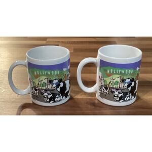 2 Sherwood Brands Road Trip Cows Travelin' West 1999 Collectible Cow Mugs